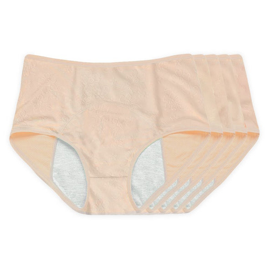 5 Pack - Beige Jacquard Leakproof Underwear