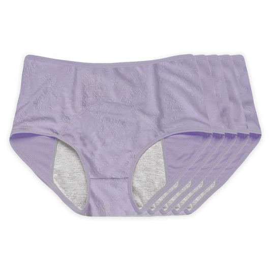 5 Pack - Purple Jacquard Leakproof Underwear